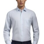 Louis Philippe Men's Classic Fit Shirt (LXSFFCLP142156_Light Blue