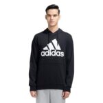 adidas Big Logo Freelift Hooded Sweatshirt | Black | Size-M |