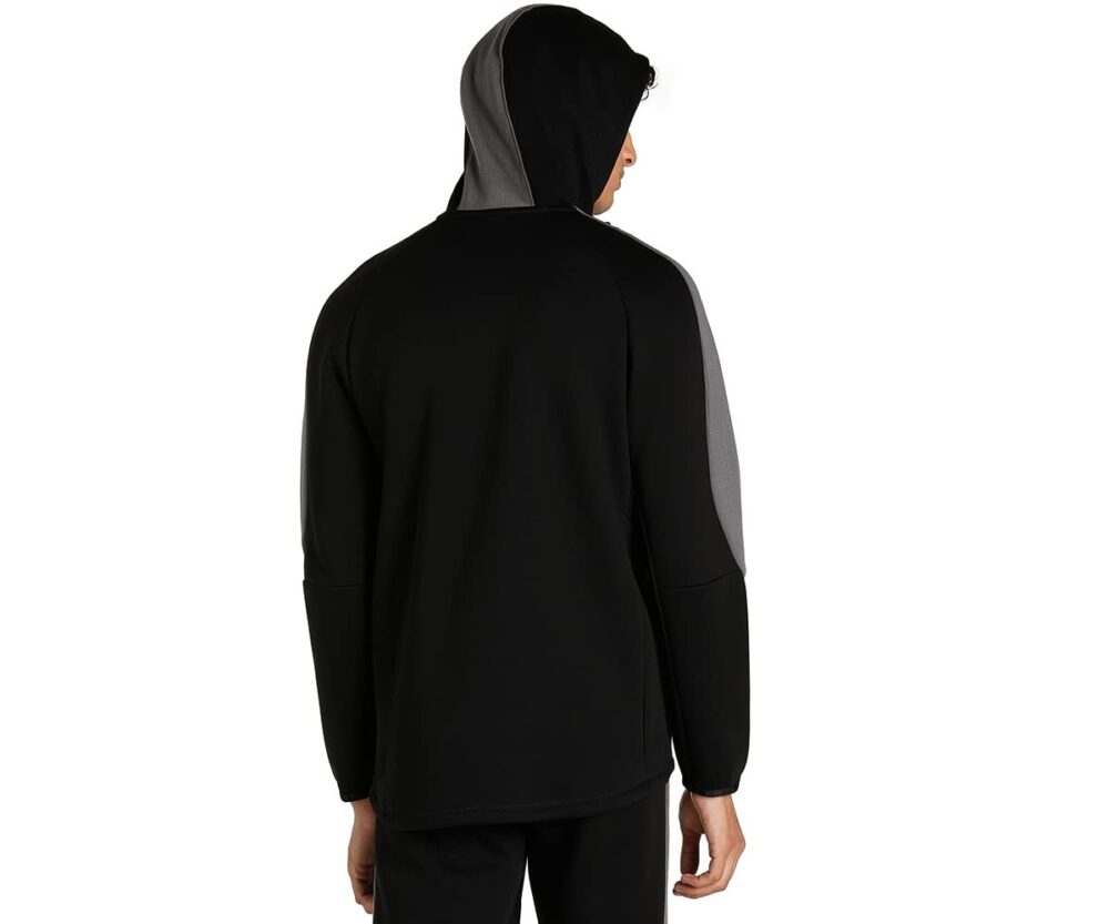 Puma Men's Cotton Printed A-Line Coat (84991501_Black_XL), Fitted, Hoodie Neck - Image 7