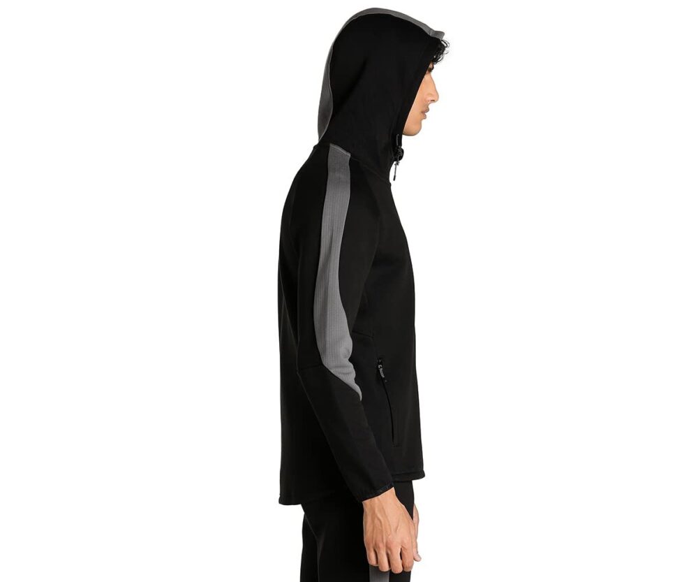 Puma Men's Cotton Printed A-Line Coat (84991501_Black_XL), Fitted, Hoodie Neck - Image 5