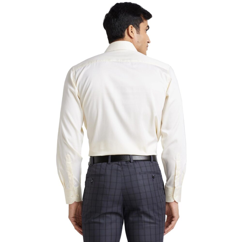 Park Avenue Men's Luxus Fit Structure Pattern Pure Cotton Narrow Collar Full Sleeve Formal Shirt (Size: 44)-PMSA17363-W1 White - Image 6