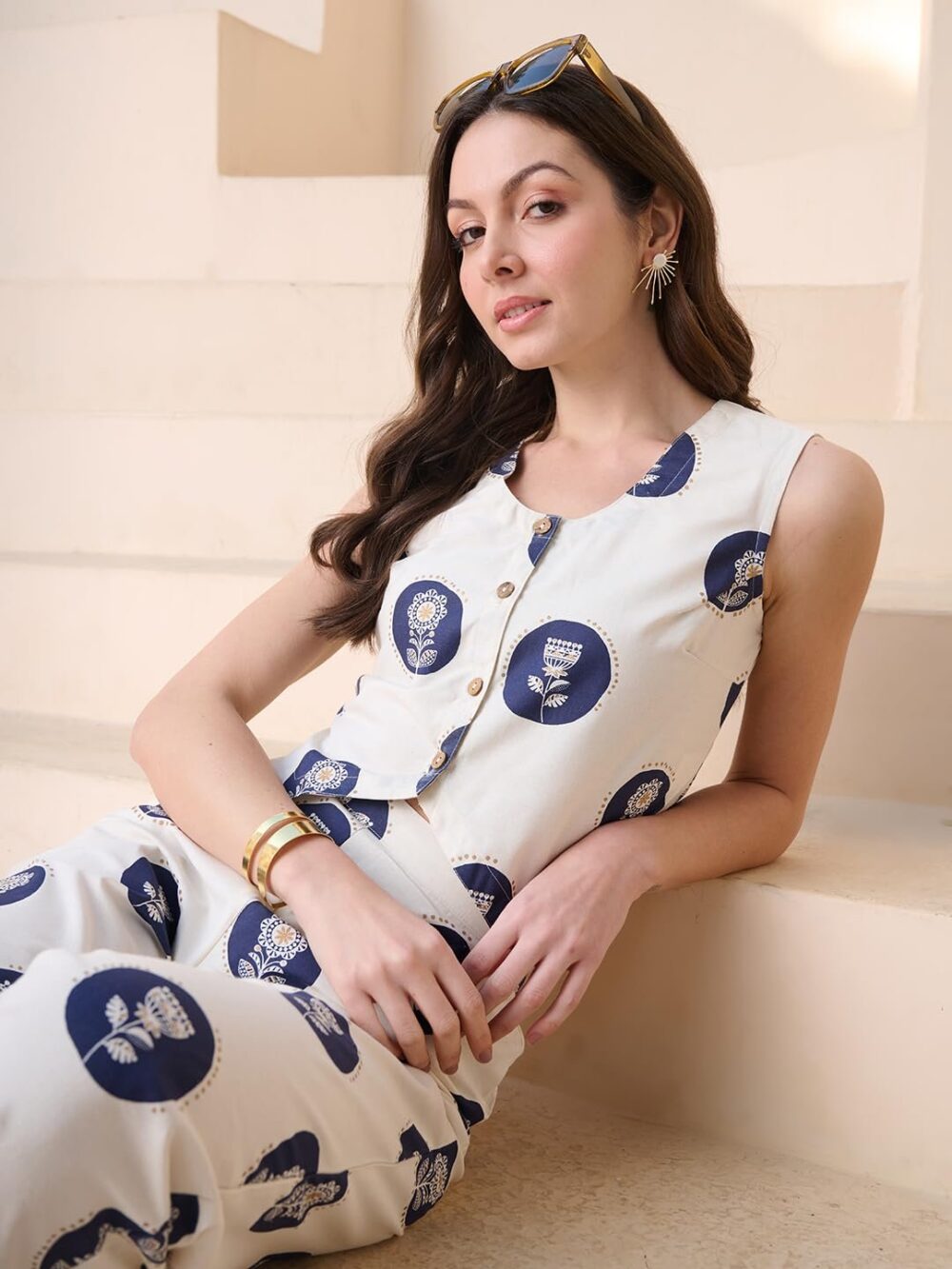 Stylum Women's Floral Printed Cotton Flex Peplum Top (TOPNAVYBOMB_Navy) - Image 14