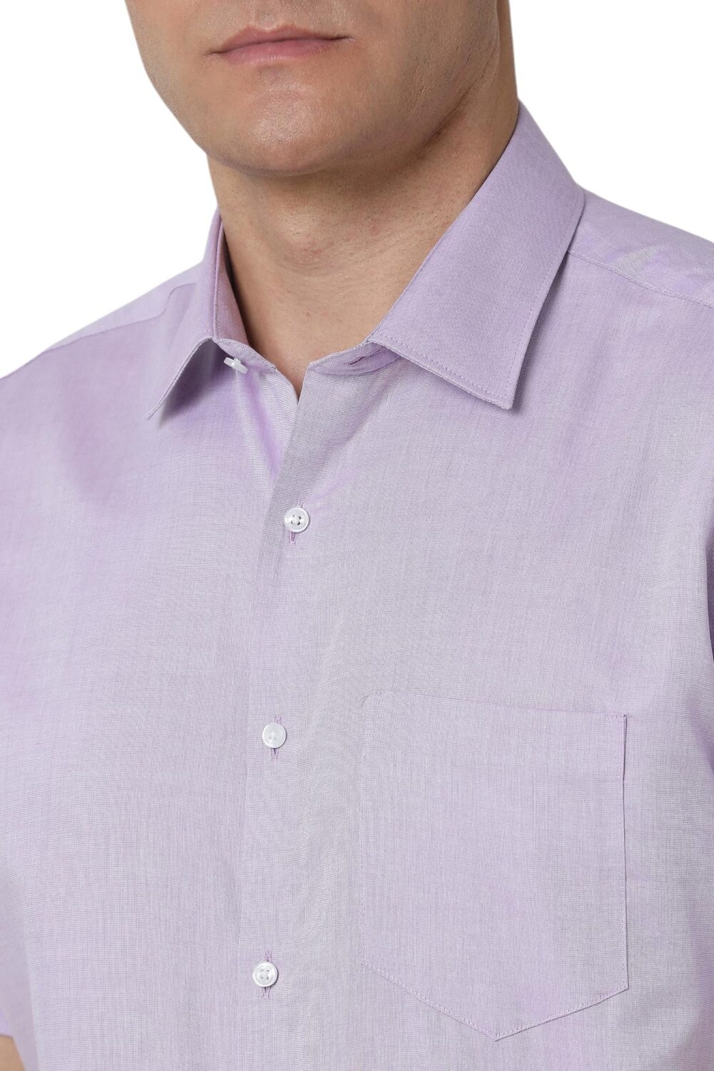 Van Heusen Men's Solid Regular Fit Formal Shirt (VHSH1M76831_Purple 44) - Image 3