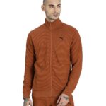 Puma Cotton Men's Regular A-Line Mock Neck Jacket (84666904_Mocha Bisque_S), Brown